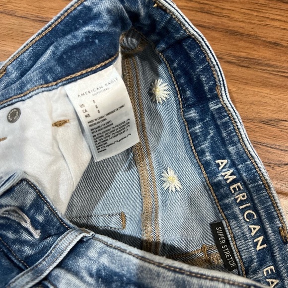 American Eagle Daisy Embroidered Denim Shorts - Picture 2 of 3